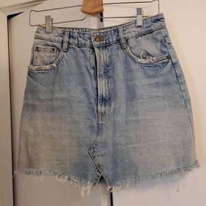 Zara light denim skirt